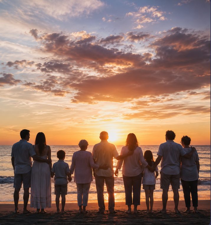Familia de varias generaciones unida